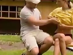 Skinny tall German blondie fucked hard outdoors