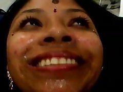 Indian Honey Gets Cum Facial In A Trio